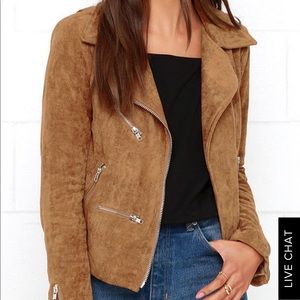 Lulu’s Suede with Love Tan Suede Moto Jacket